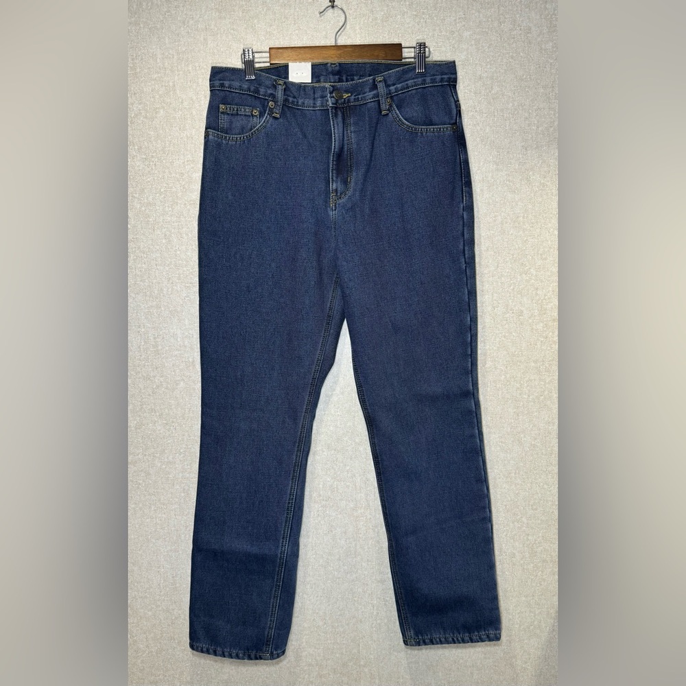 NWT Full Blue Fleece Lined Relaxed Fit Winter Work Jeans Size 12 x 31